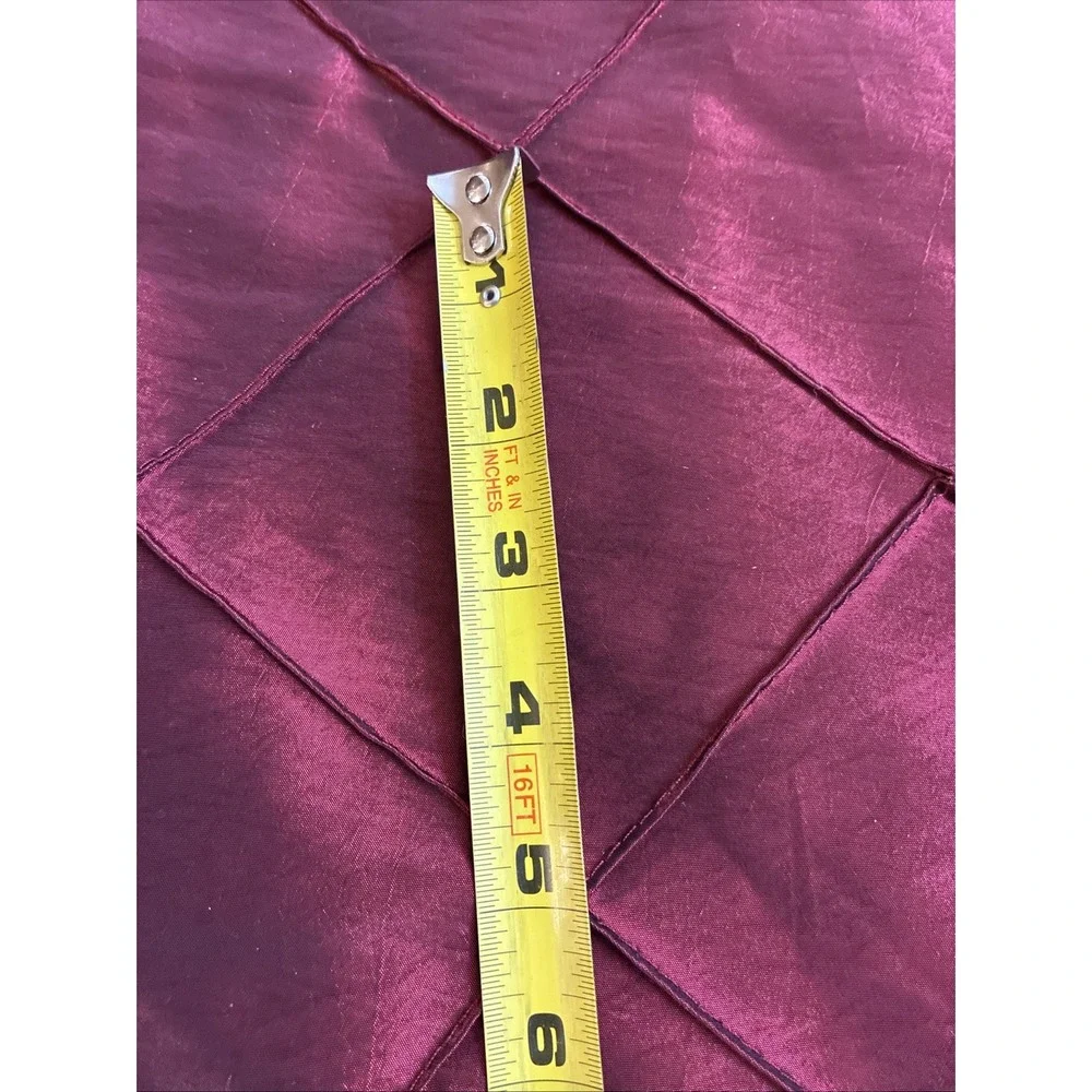Pair Of Pintuck Taffeta Drapery Panels Burgundy 52x 82